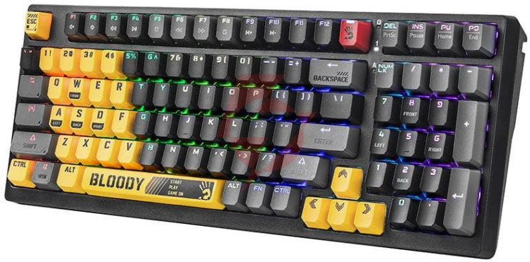 Klawiatura mechaniczna a4tech bloody s98 usb sports lime (blms red plus switches)