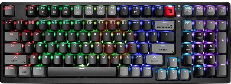 Klawiatura mechaniczna a4tech bloody s98 usb sports lime (blms red plus switches)