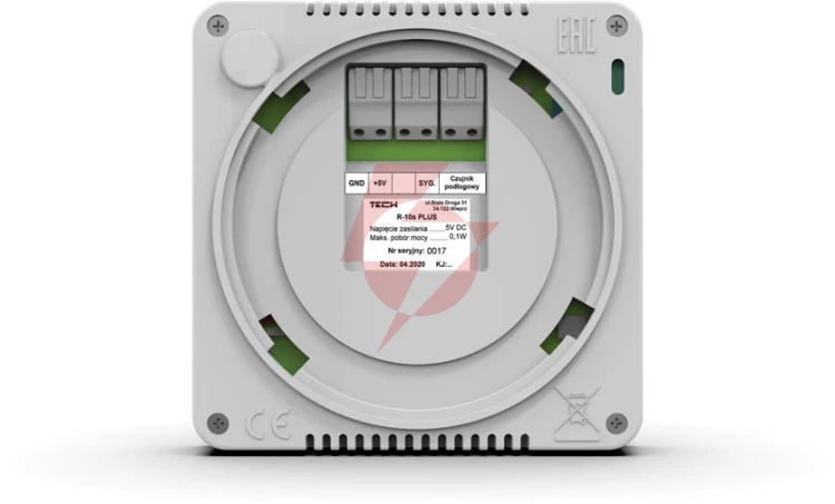 Przewodowy regulator pokojowy biały r-10s plus tech sterowniki