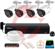 Zestaw monitoringu ip dahua 8mpx 4k 4 kamery ipc-hfw2849s-s-il z dyskiem