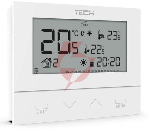 Przewodowy  dwustanowy regulator pokojowy biały st-292v3 tech sterowniki