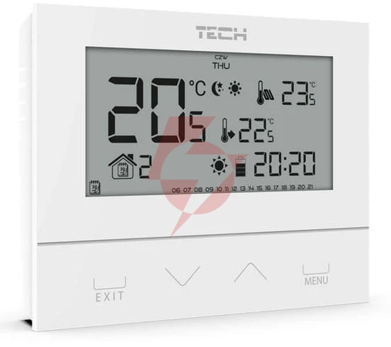 Przewodowy  dwustanowy regulator pokojowy biały st-292v3 tech sterowniki