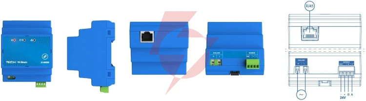 Extender sygnału na szynę din ex-modbus  tech sterowniki