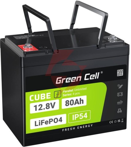 Akumulator litowo-żelazowo-fosforanowy lifepo4 green cell cube 12.8v 80ah lfpgc12v80ah