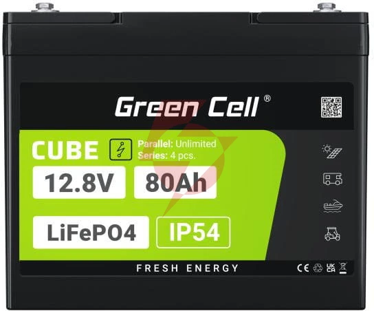 Akumulator litowo-żelazowo-fosforanowy lifepo4 green cell cube 12.8v 80ah lfpgc12v80ah