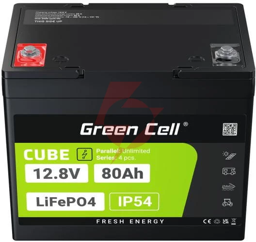 Akumulator litowo-żelazowo-fosforanowy lifepo4 green cell cube 12.8v 80ah lfpgc12v80ah