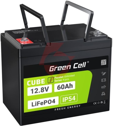 Akumulator litowo-żelazowo-fosforanowy lifepo4 green cell cube 12.8v 60ah lfpgc12v60ah