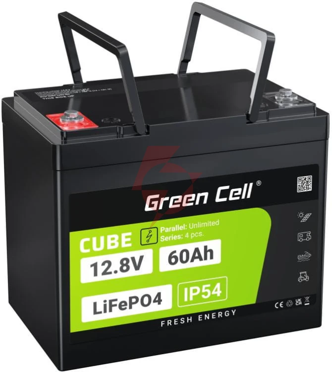 Akumulator litowo-żelazowo-fosforanowy lifepo4 green cell cube 12.8v 60ah lfpgc12v60ah