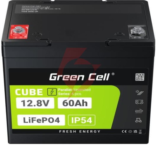 Akumulator litowo-żelazowo-fosforanowy lifepo4 green cell cube 12.8v 60ah lfpgc12v60ah