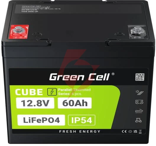 Akumulator litowo-żelazowo-fosforanowy lifepo4 green cell cube 12.8v 60ah lfpgc12v60ah