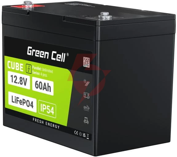 Akumulator litowo-żelazowo-fosforanowy lifepo4 green cell cube 12.8v 60ah lfpgc12v60ah