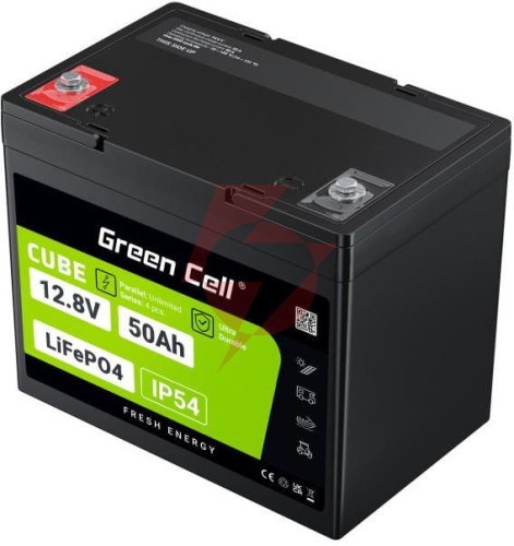 Akumulator litowo-żelazowo-fosforanowy lifepo4 green cell cube 12.8v 50ah lfpgc12v50ah