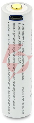Akumulator 18650 li-ion 3,7v everactive 3500mah (1 szt.) micro-usb z zabezpieczeniem