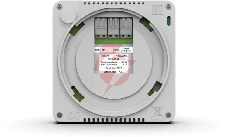 Przewodowy regulator pokojowy czarny r-10s plus tech sterowniki