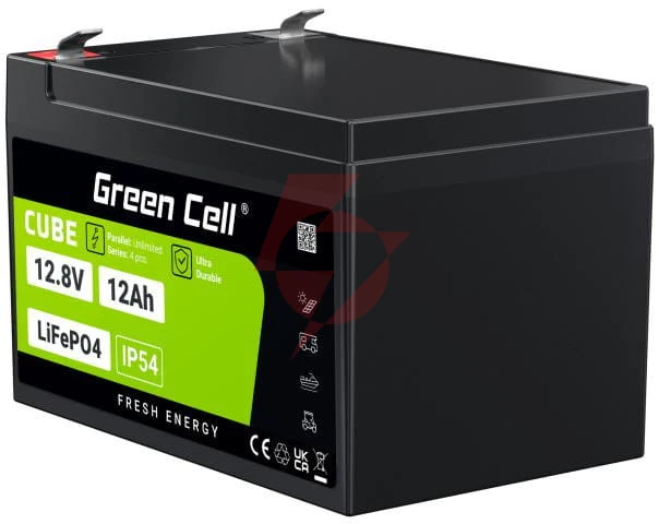 Akumulator litowo-żelazowo-fosforanowy lifepo4 green cell cube 12.8v 12ah lfpgc12v12ah