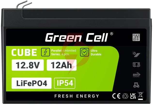 Akumulator litowo-żelazowo-fosforanowy lifepo4 green cell cube 12.8v 12ah lfpgc12v12ah
