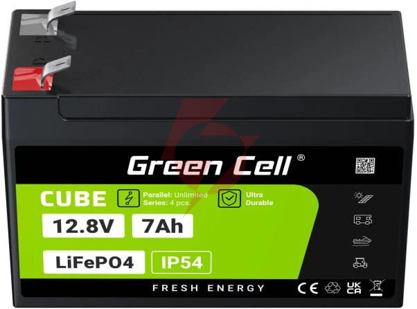Akumulator litowo-żelazowo-fosforanowy lifepo4 green cell cube 12.8v 7ah lfpgc12v7ah