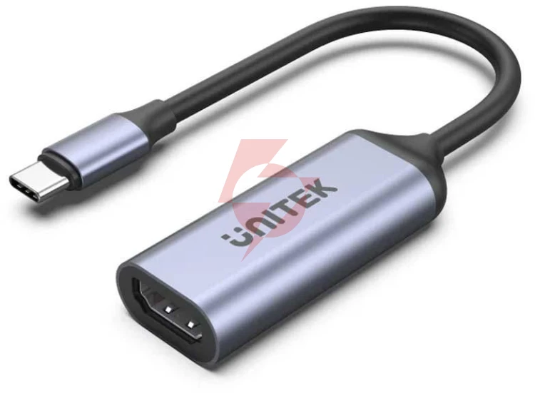 Unitek adapter usb-c na hdmi 2.1 (8k 60hz) szary 15cm v1416b