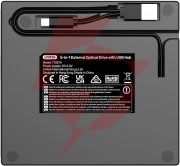 Unitek nagrywarka zewnętrzna dvd/cd, hub usb 5gbps, czytnik kart sd t1037a01