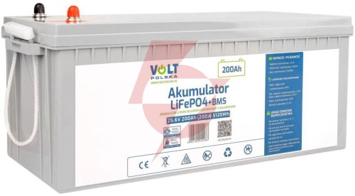 Akumulator volt polska litowo-żelazowo-fosforanowy lifepo4 25,6v 200ah 200a + bms