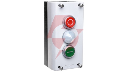 Kaseta sterownicza 3-otworowa START/STOP/lampka biała 2Z 2R szara IP67 M22-I3-M2 216533