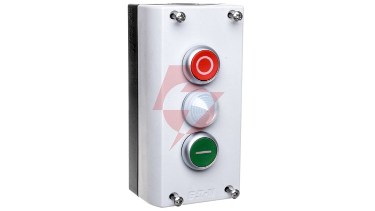 Kaseta sterownicza 3-otworowa START/STOP/lampka biała 2Z 2R szara IP67 M22-I3-M2 216533