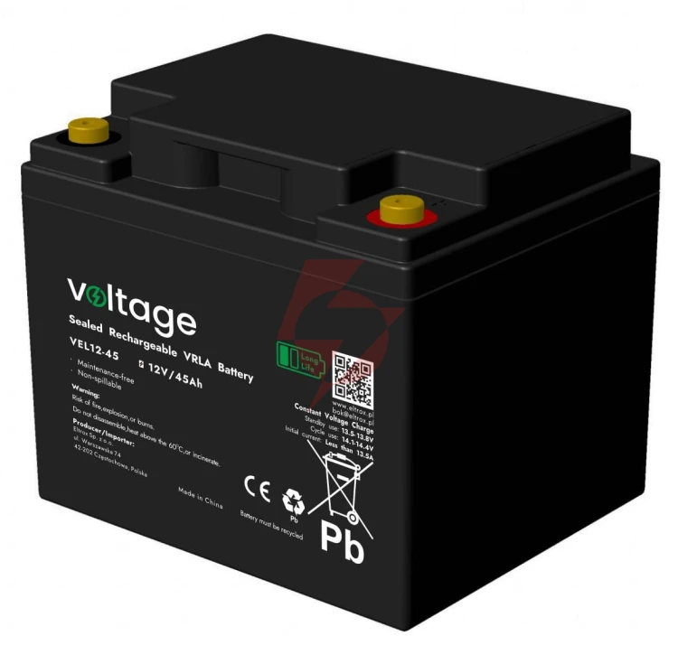 Akumulator agm voltage long life 12v 45ah vel12-45 (żywotność 15 lat)