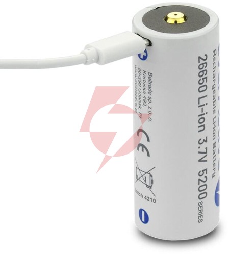 Akumulator 26650 li-ion 3,7v everactive 5200mah micro usb (1 szt.) z zabezpieczeniem