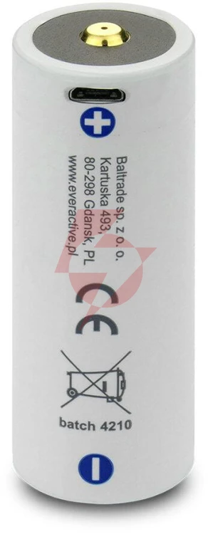 Akumulator 26650 li-ion 3,7v everactive 5200mah micro usb (1 szt.) z zabezpieczeniem