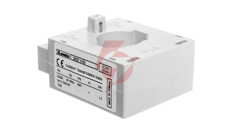 Przekładnik prądowy 150/5A, klasa 1, na przewód fi 23mm, na szynę 30x10mm, 25x12,5mm, 20x15mm DM2T0150