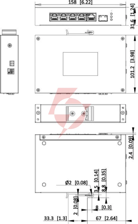 Hikvision ds-3t0306hp/no power unit