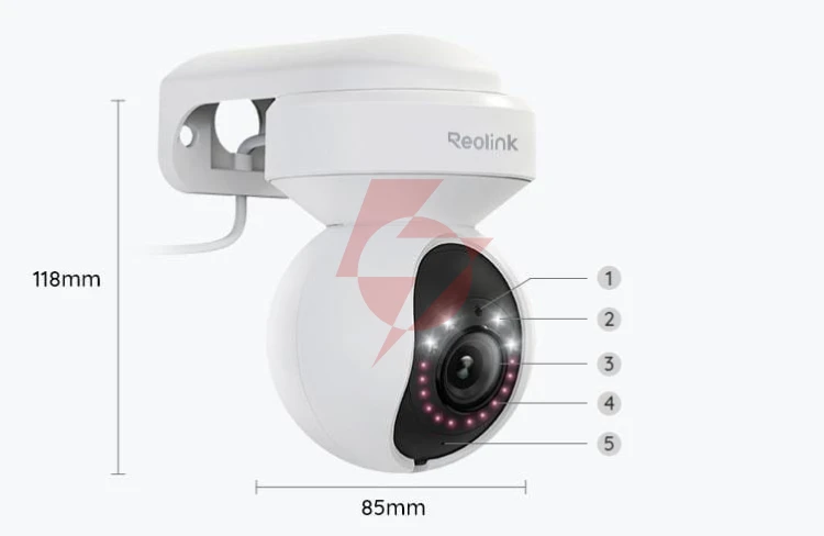 Kamera ip reolink e series e540 ptz 5mp wi-fi led biała
