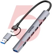 Unitek hub usb-a/c 7w1 z adapterem
