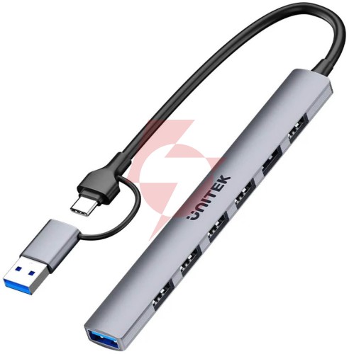 Unitek hub usb-a/c 7w1 z adapterem