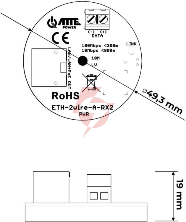 Zestaw aktywnych konwerterów atte eth-2wire-a-set2
