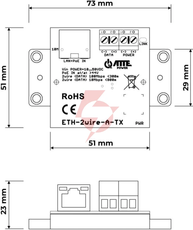 Zestaw aktywnych konwerterów atte eth-2wire-a-set2