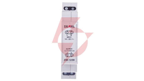 Zasilacz impulsowy 230VAC/12VDC 0,8A ZIM-12/08 EXT10000158