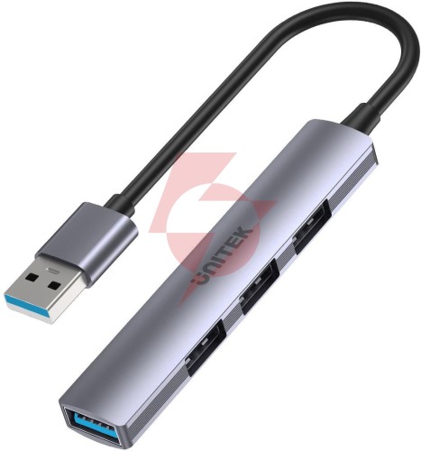 Unitek hub usb-a 1*usb-a 5 gbps, 3*usb-a 2.0 alu
