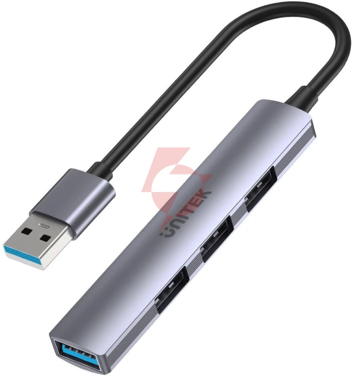 Unitek hub usb-a 1*usb-a 5 gbps, 3*usb-a 2.0 alu