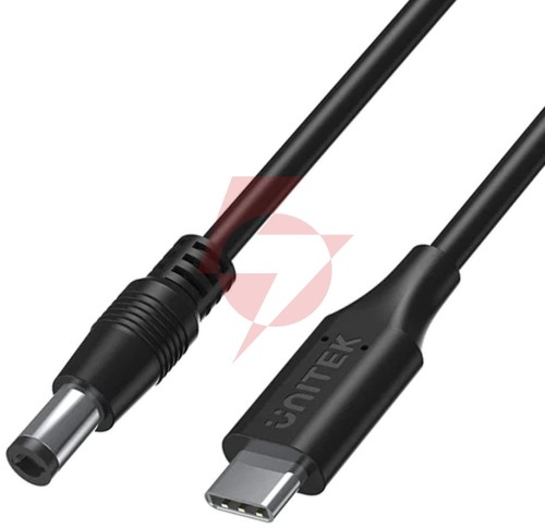 Unitek kabel zasilający do laptopa 65w usb-c - dc5,5mm