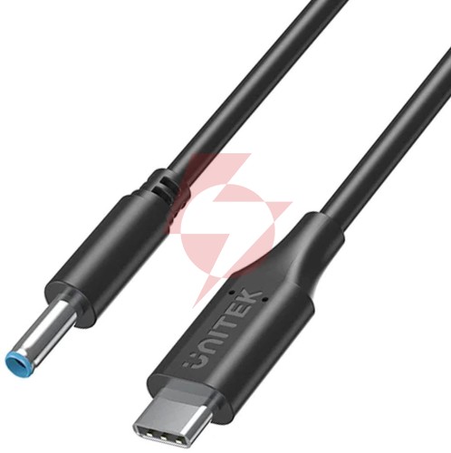 Unitek kabel zasilający do laptopa hp 65w usb-c - dc4,5mm