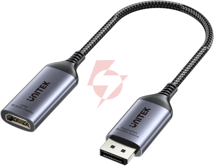 Adapter unitek przejściówka z displayport 1.4 na hdmi 2.1, 8k60hz