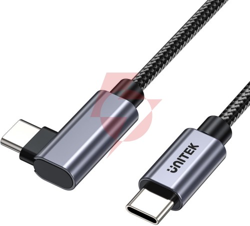 Unitek kabel usb-c kątowy 90° pd100w 5m
