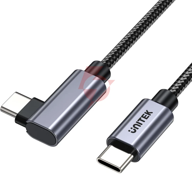 Unitek kabel usb-c kątowy 90° pd100w 5m