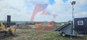 Przyczepa wieża do monitoringu pv3 z zabudową z systemem na fotowoltaikę