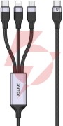 Unitek przewód ładujący usb 3 w 1 czarny