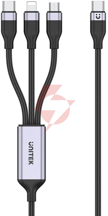 Unitek przewód ładujący usb 3 w 1 czarny
