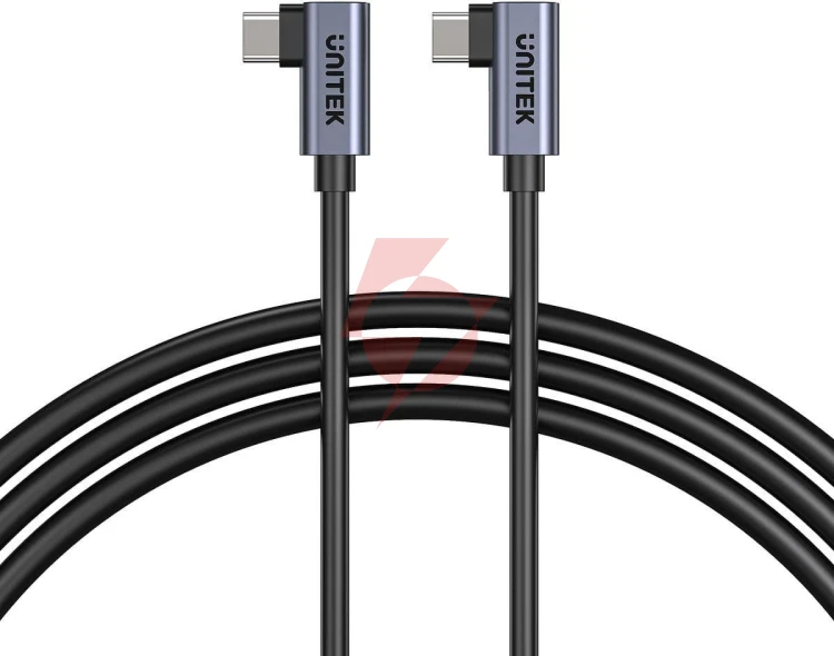 Unitek kabel usb-c do usb-c pd 100w podwójny 90 stopni, 1m