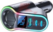 Joyroom szybka ładowarka samochodowa 4w1 usb-a qc3.0 / 2xusb-c pd 150w czarna