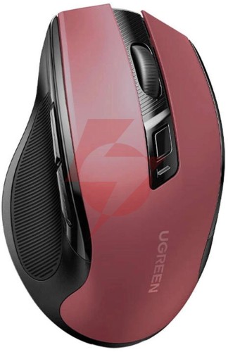 Mysz optyczna ugreen mu006 bezprzewodowa usb 2.4ghz / bluetooth 5.0 4000 dpi - czerwona